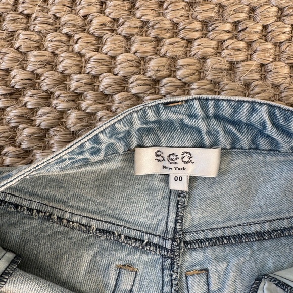 SEA NY Marion mended denim shorts blue size 00 - Picture 10 of 10